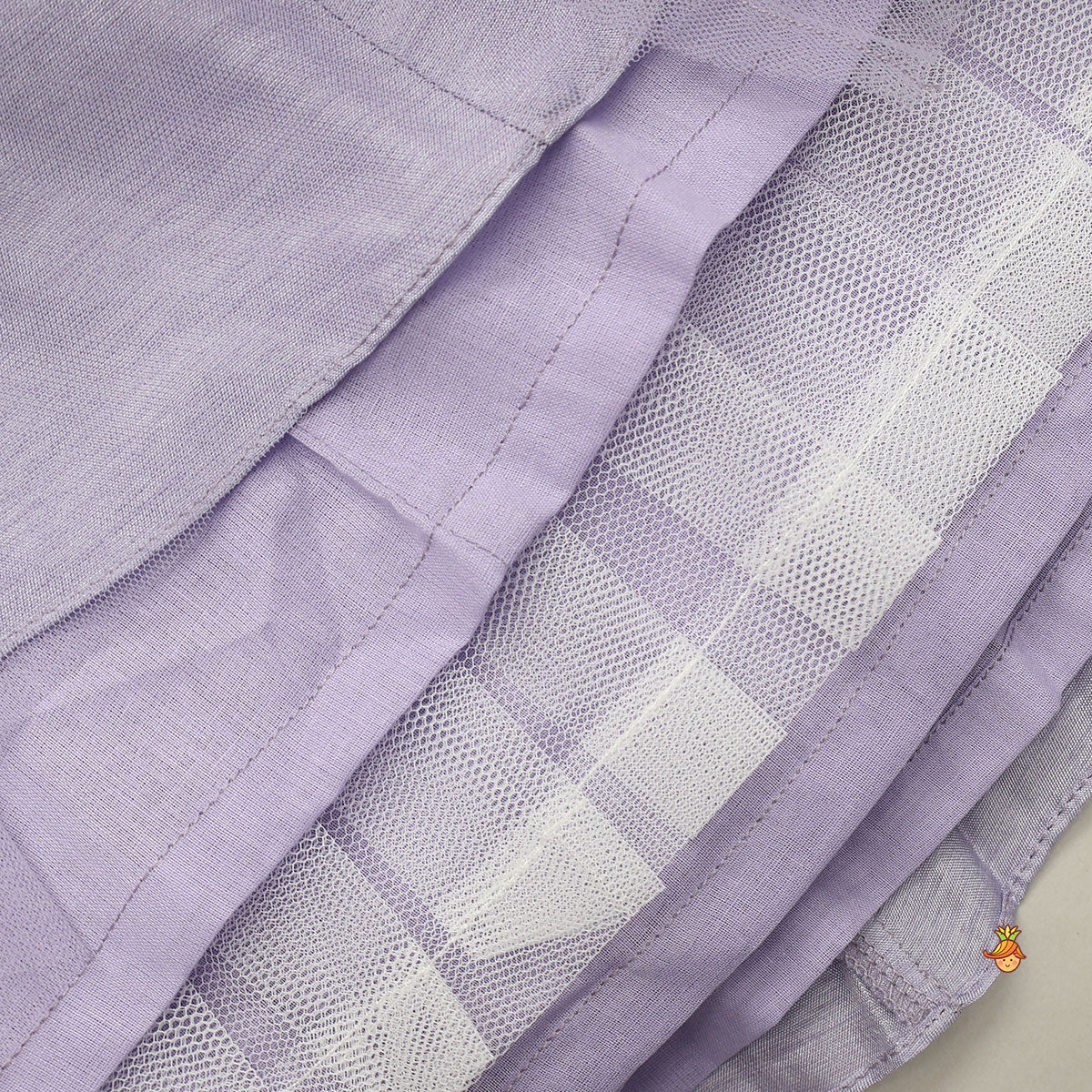 Pre Order: Lavender Bow Adorned Sleeveless Embroidered Top With Lehenga