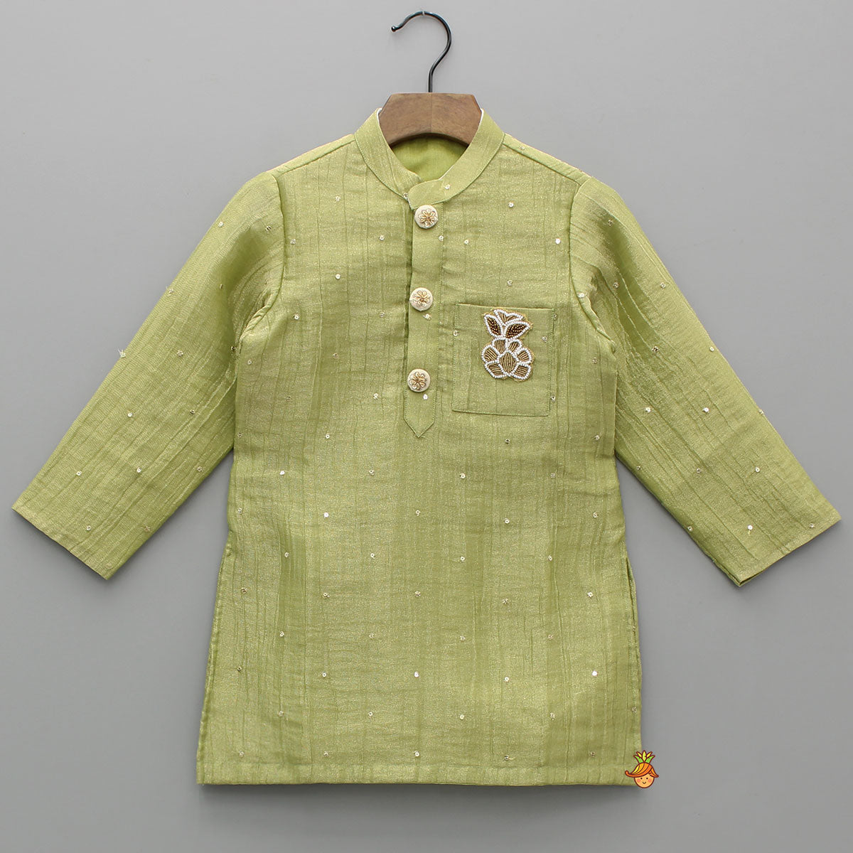 Pre Order: Shimmery Sequin Embroidered Ethnic Kurta With Pyjama