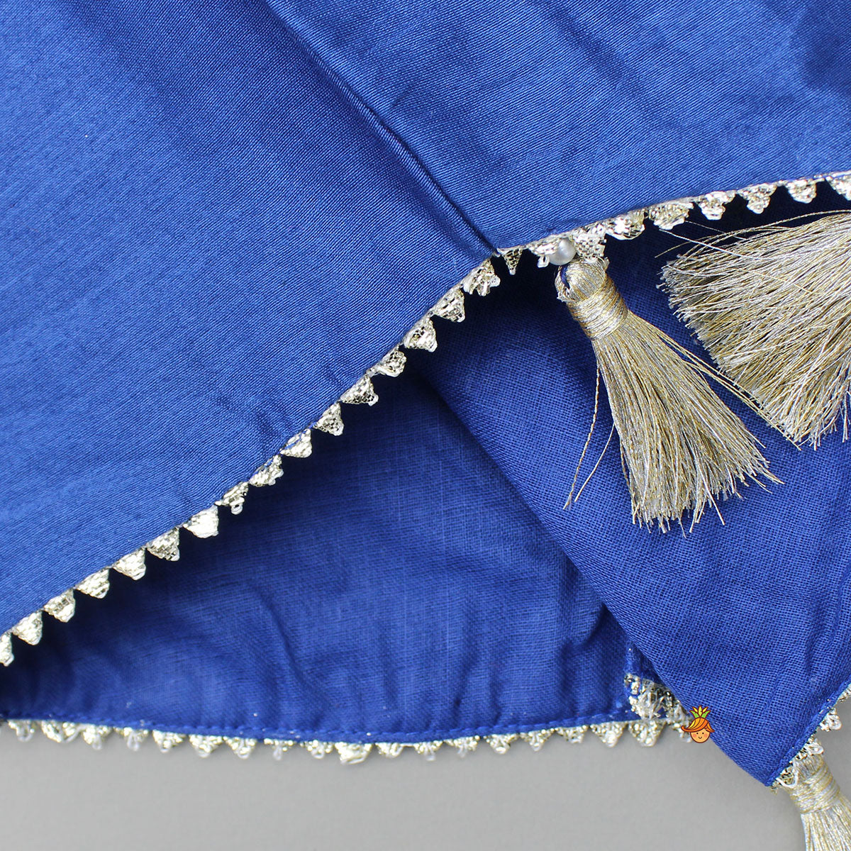 Pre Order: Blue Floral Embroidered Sleeveless Top With Palazzo
