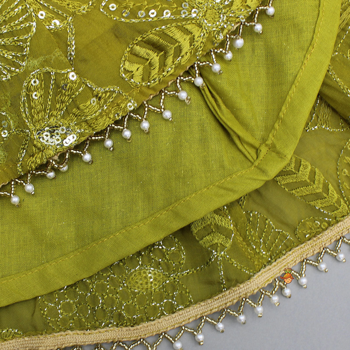 Pre Order: Beautiful Floral Embroidered Sleeveless Georgette Top With Dhoti And Dupatta