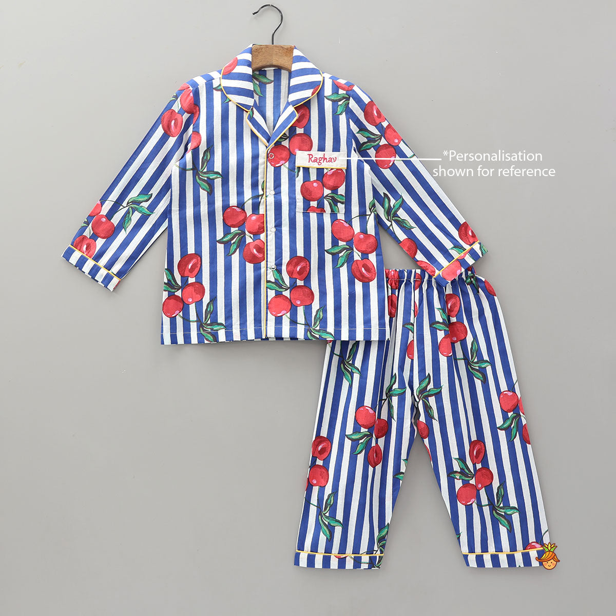 Pre Order: Striped Cotton Printed Sleepwear