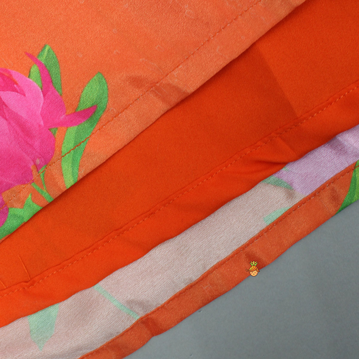 Pre Order: Stylish Drape-Detail Floral Printed Top And Lehenga