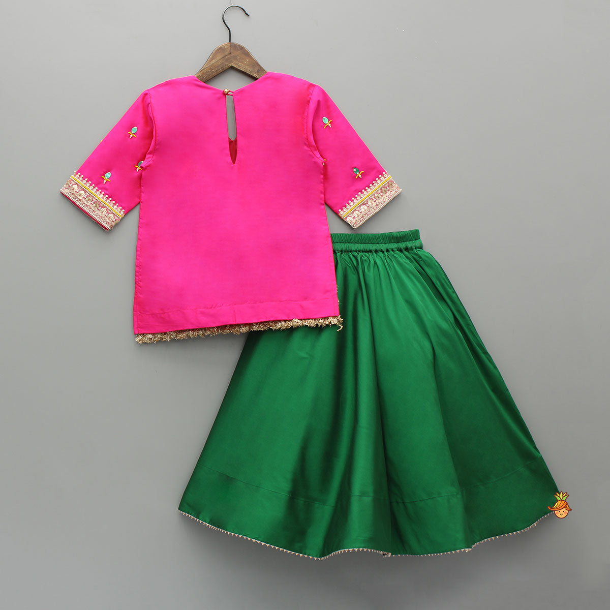 Pre Order: Beautiful Lace Work Beaded Kurti With Lehenga And Dupatta