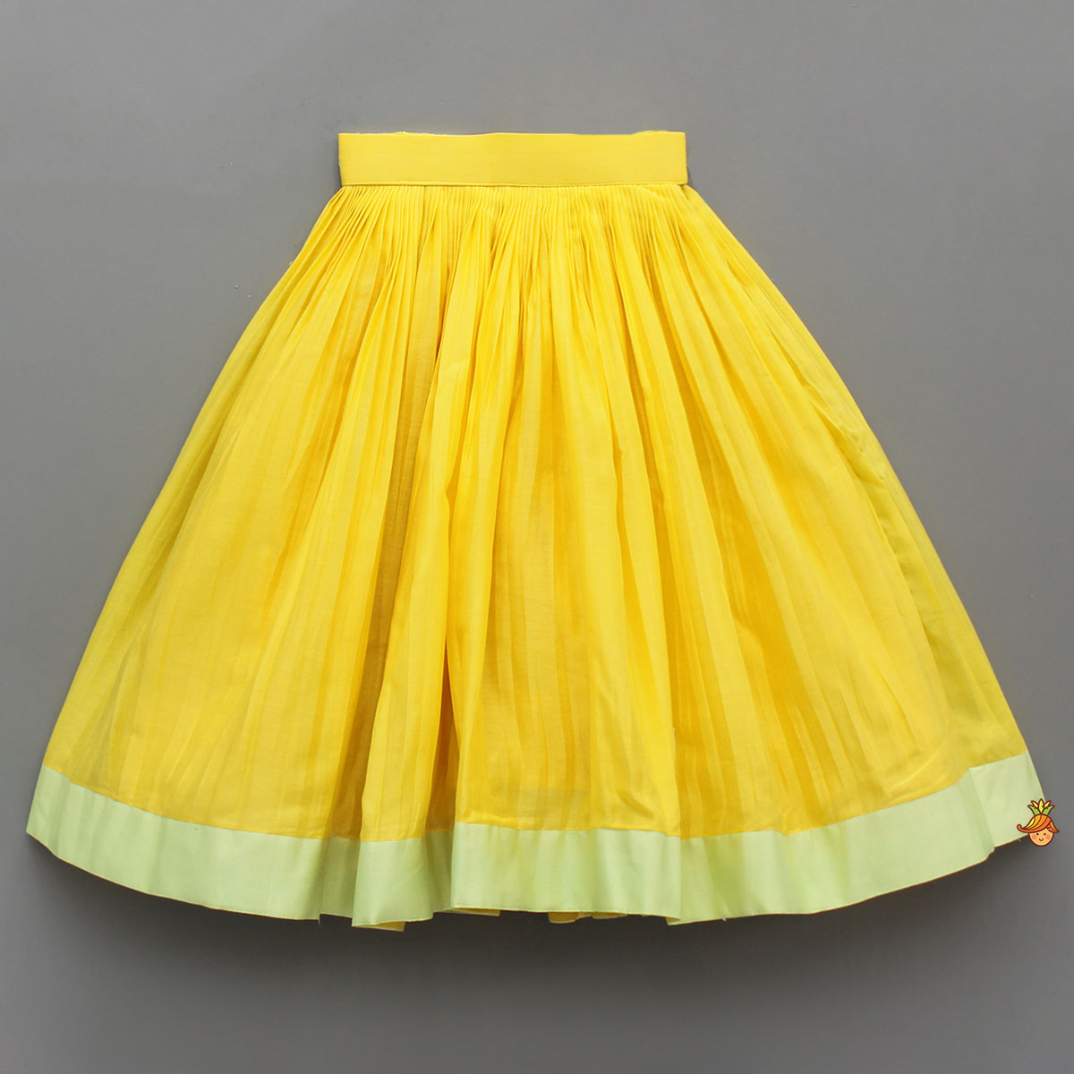 Pre Order: Yellow Halter Neck Floral Embroidered Top With Pleat Detailed Lehenga
