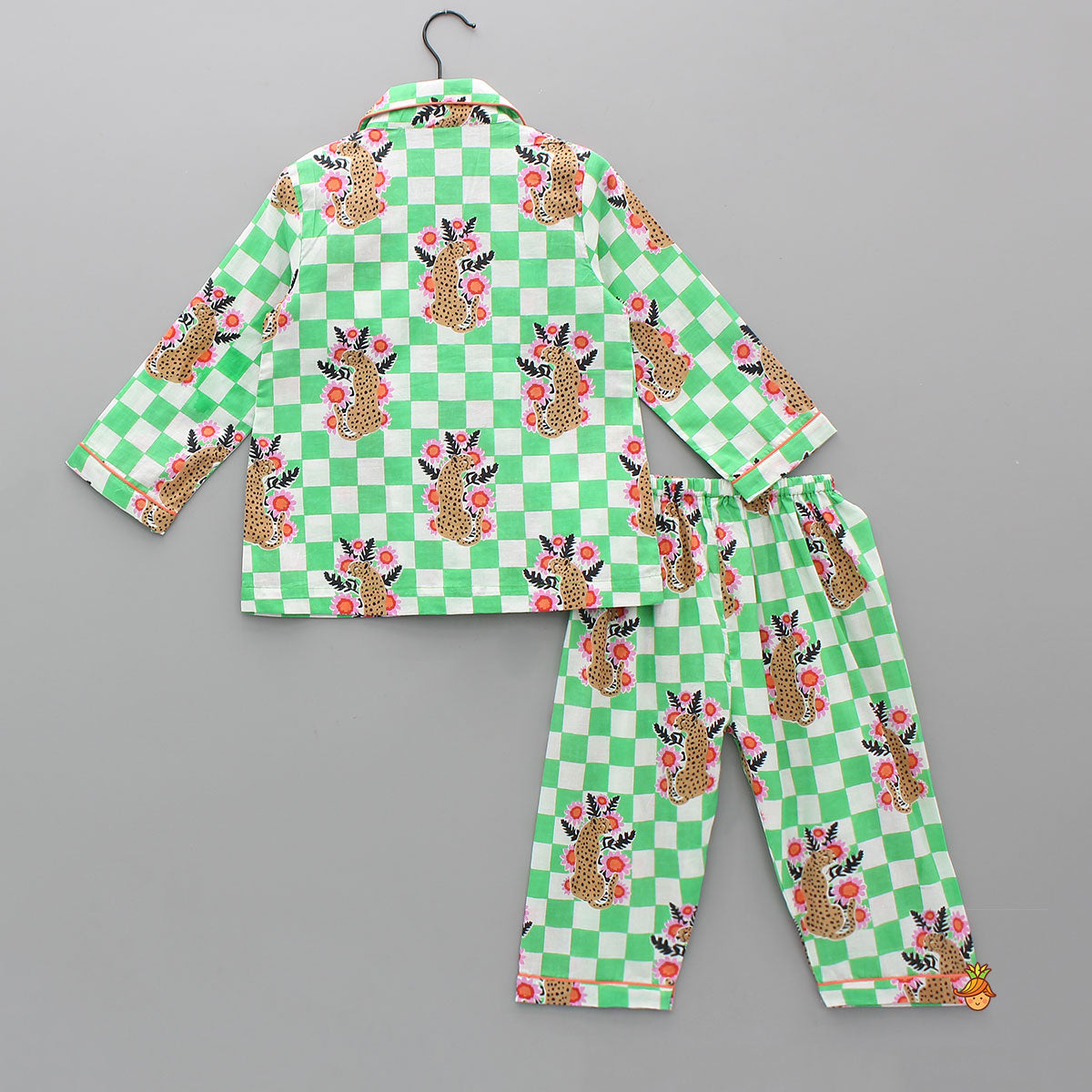 Pre Order: Animal Printed Notched Collar Sleepwear