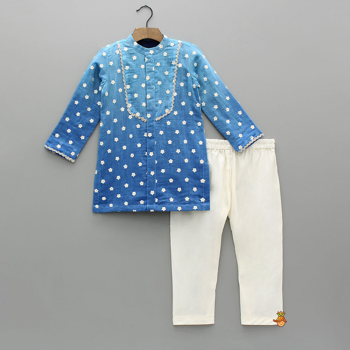 Pre Order: Thread Embroidered Kurta And Pyjama