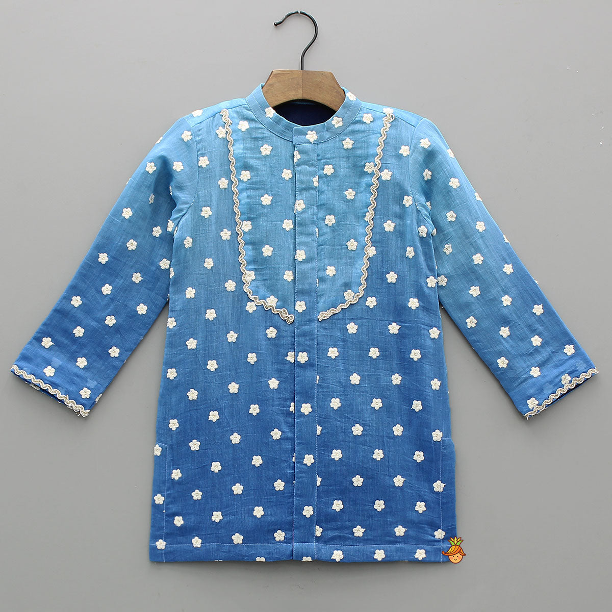Pre Order: Thread Embroidered Kurta And Pyjama