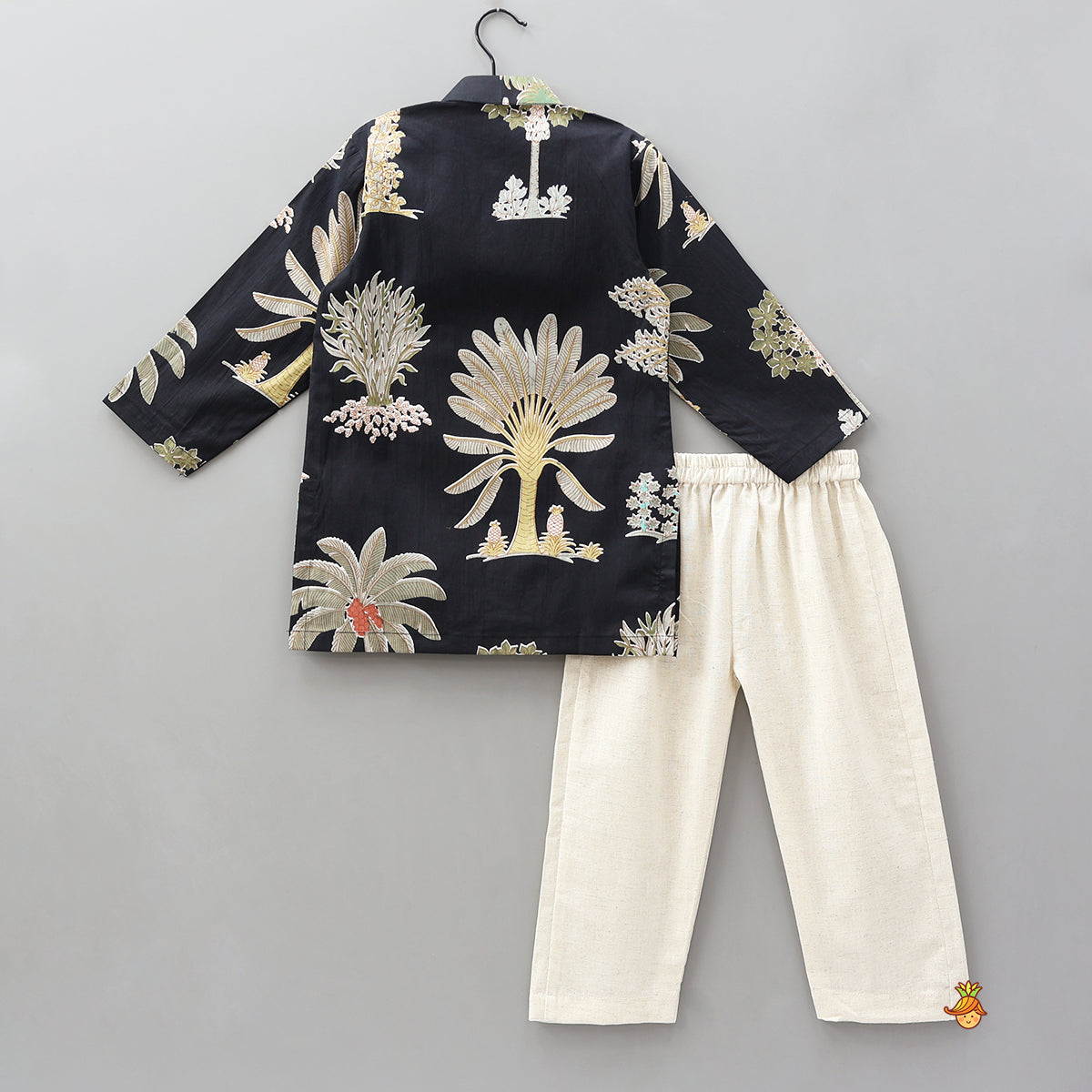 Trees Printed Front Placket Kurta With Pyjama