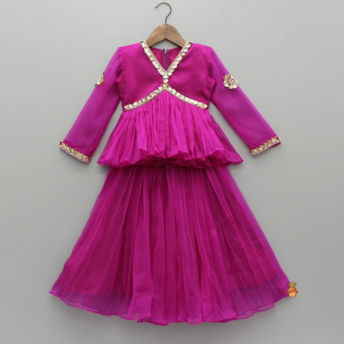 Pre Order: V-Neck Embroidered Top And Lehenga