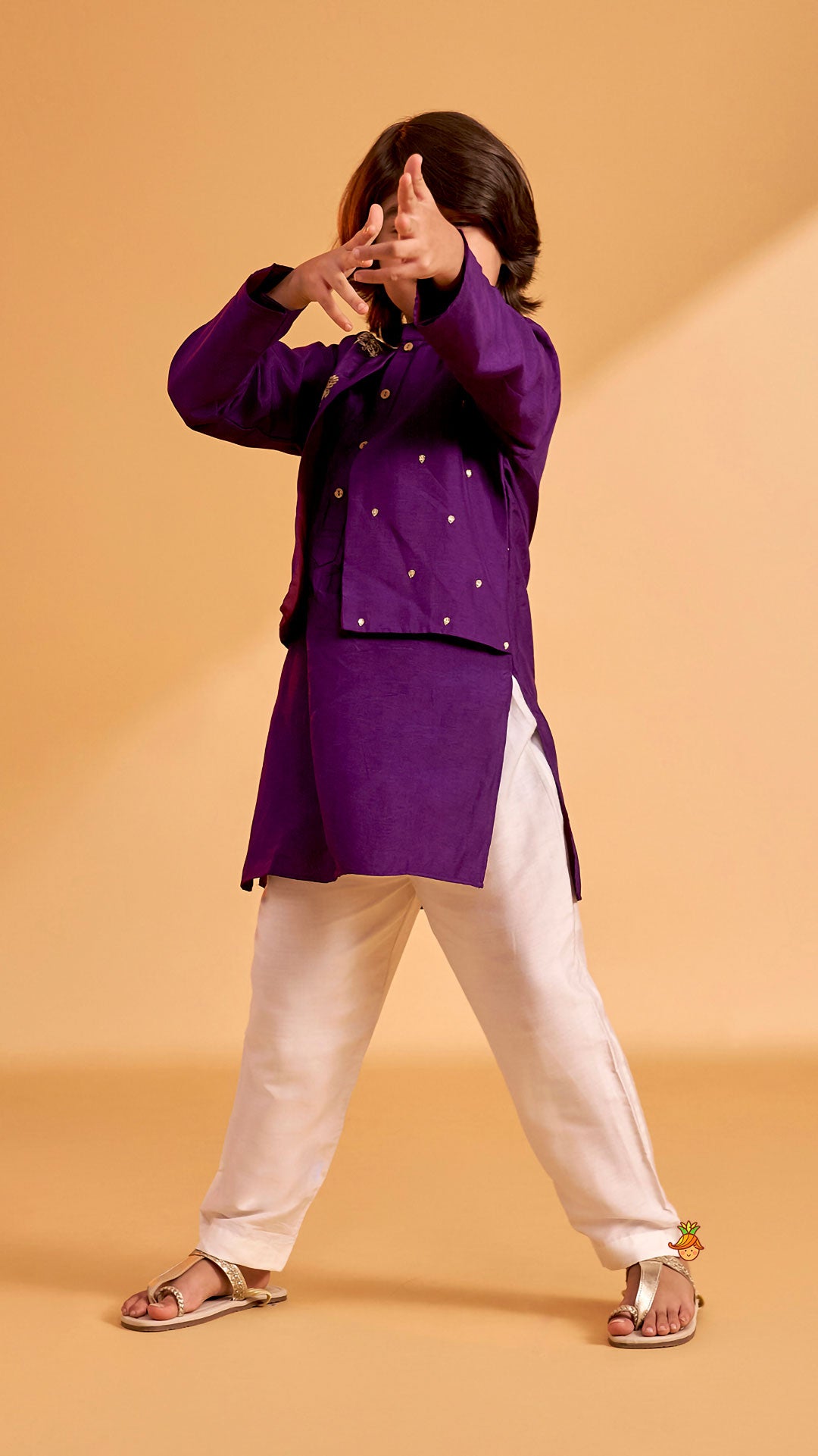 Pre Order: Faux Jacket Style Sequin Embroidered Kurta With Pyjama