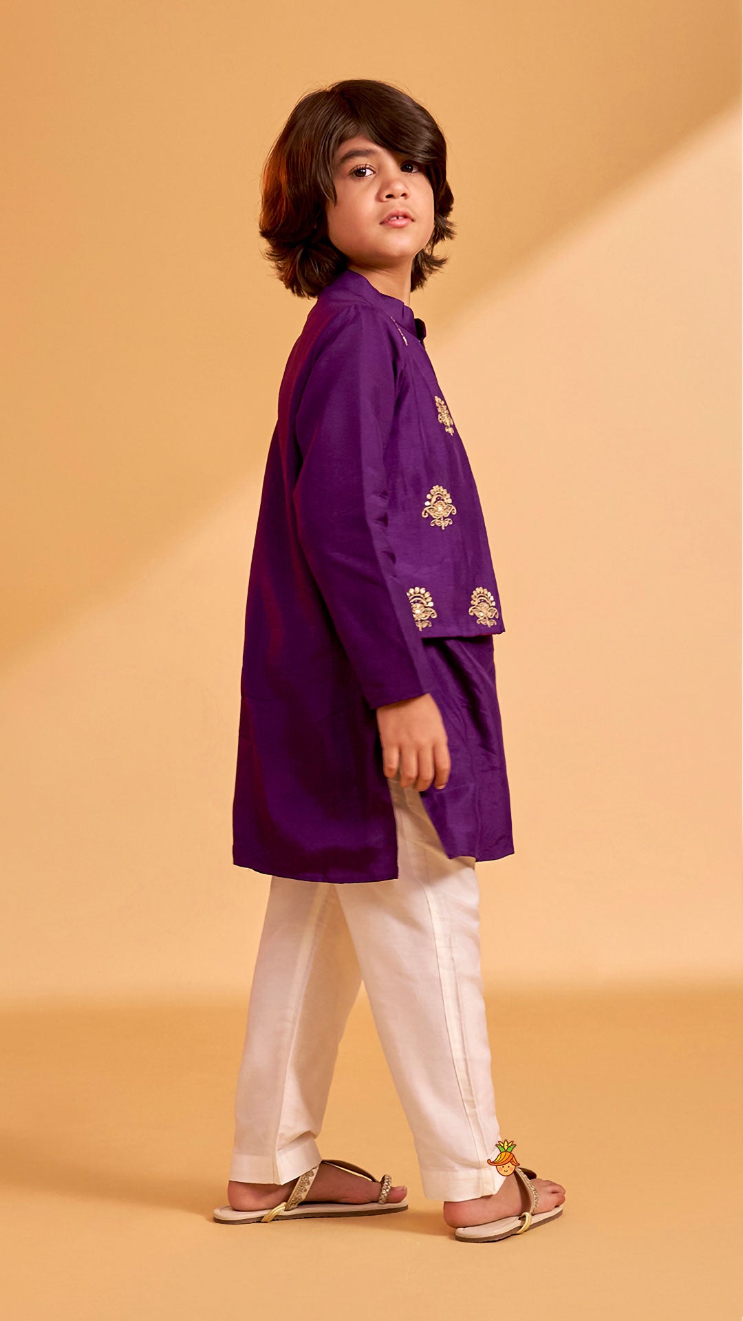Pre Order: Faux Jacket Style Sequin Embroidered Kurta With Pyjama