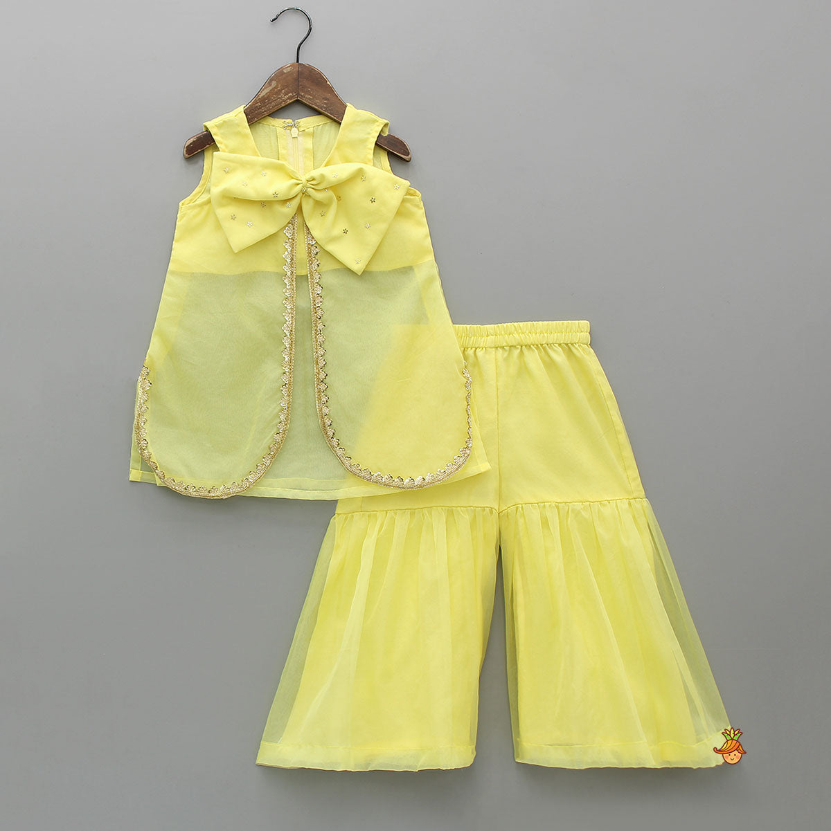Pre Order: Gorgeous Organza Bow Top And Sharara