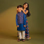 Floral Printed Halter Neck Cotton Top With Floral Printed Lehenga twinning model image 3