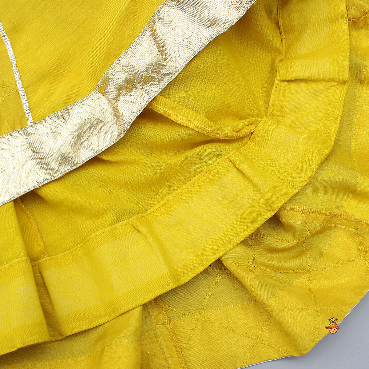 Pre Order: Checks Embroidered Flap Top And Lehenga