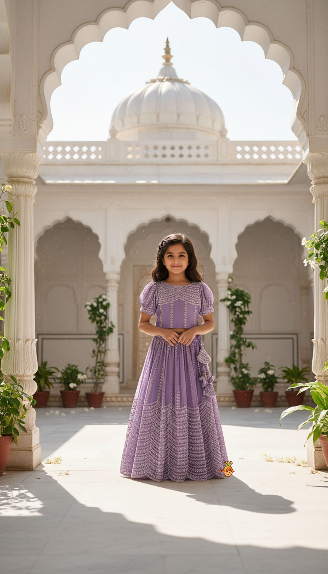 Pre Order: Sequin-Embroidered Glittery Top And Lehenga