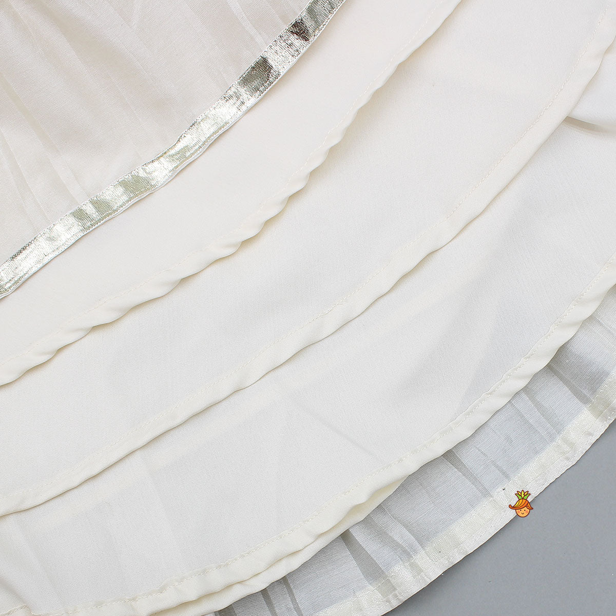 Intricate Embroidered Strappy Top With Elegant Tiered Lehenga