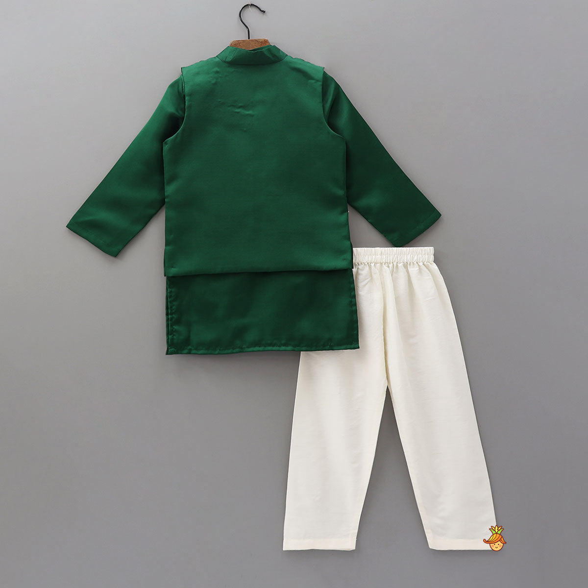 Pre Order: Ethnic Kurta With Floral-Embroidered Exquisite Jacket And Pyjama