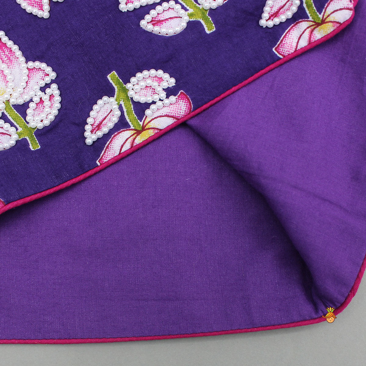 Pre Order: Lotus Printed Kurta With Scalloped Design Jacket And Pyjama