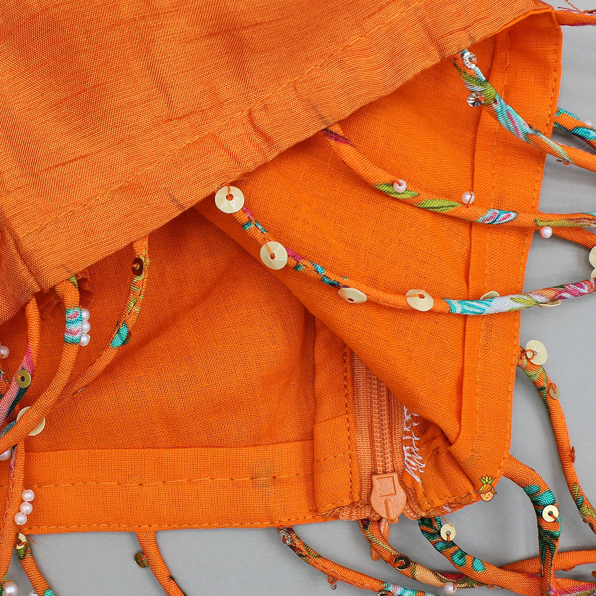 Pre Order: String Hangings Detailed Top And Lehenga