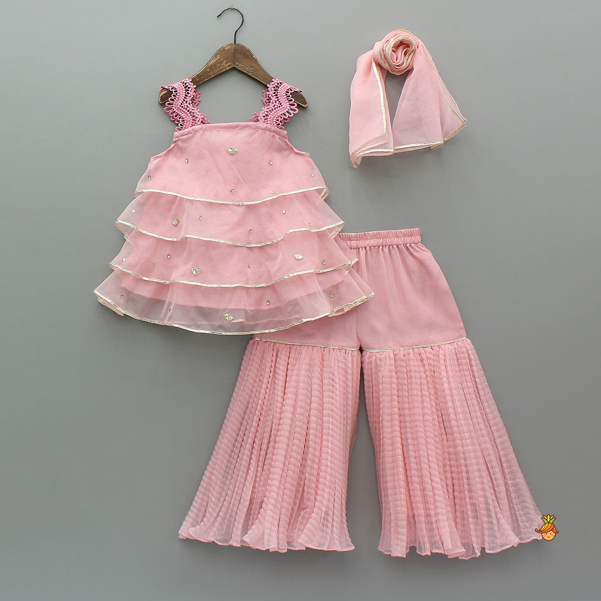 Pre Order: Beautiful Layered Top And Sharara