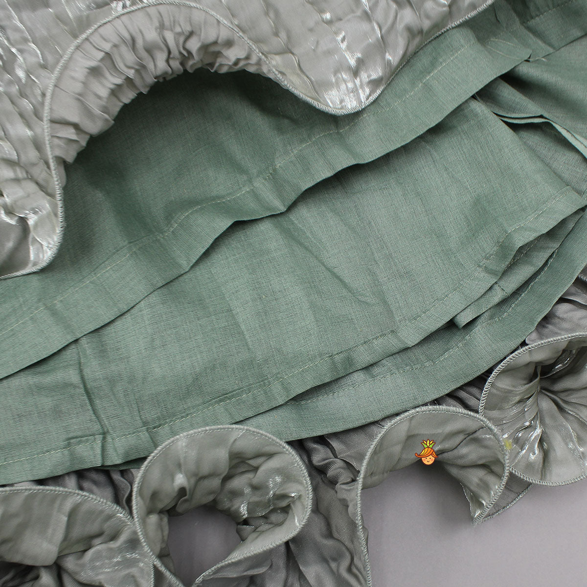 Pre Order: Gorgeous Open-Back Top And Crushed Lehenga With Wrist Cuff