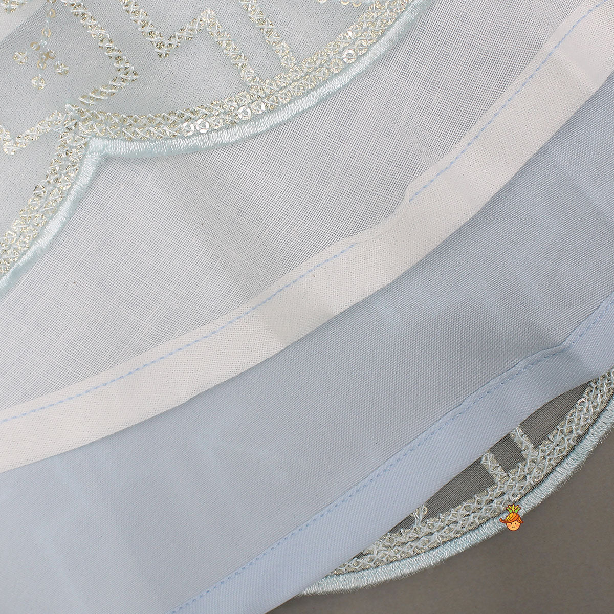 Pre Order: Organza Crop Top And Lehenga With Bow Hair Clip