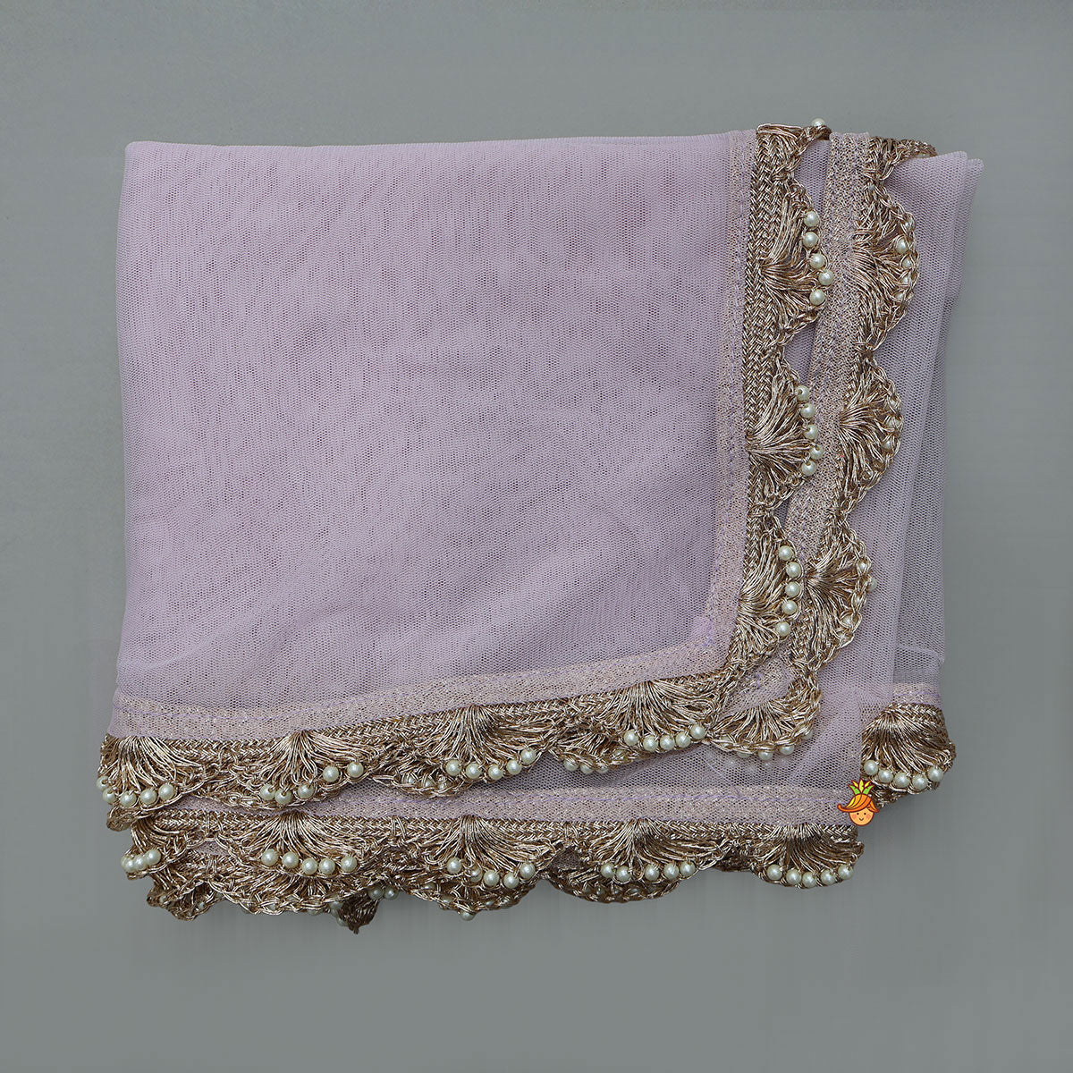 Pre Order: Embroidered Stylish Hem Shimmery Top And Pleated Lehenga With Net Dupatta