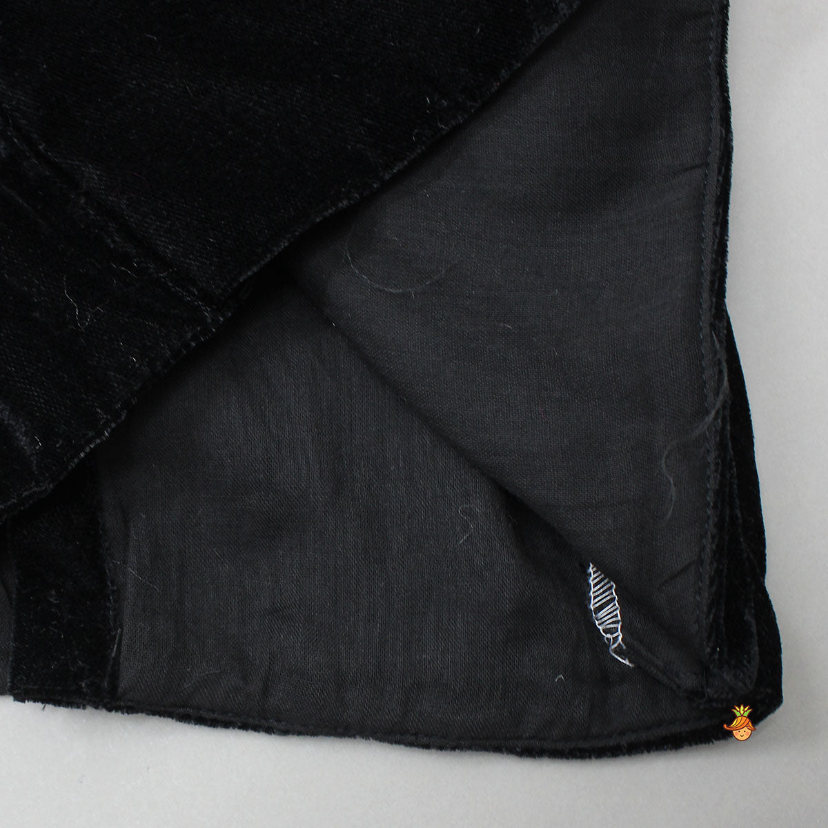 Pre Order: Elegant Velvet Inner Top With Halter Neck Fur Top And Gorgeous Dual-Tone Panelled Lehenga