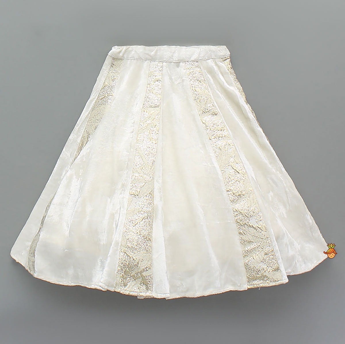 Pre Order: Velvet Inner Top With Halter Neck Fur Top  And Gorgeous Dual-Tone Panelled Lehenga