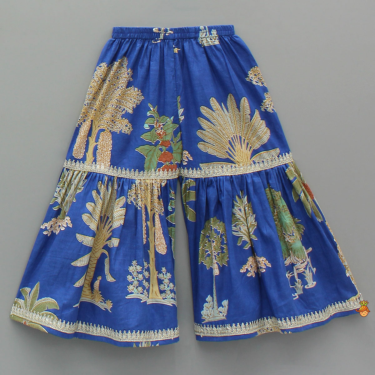 Pre Order: Printed Graceful Kurti And Sharara With Net Dupatta