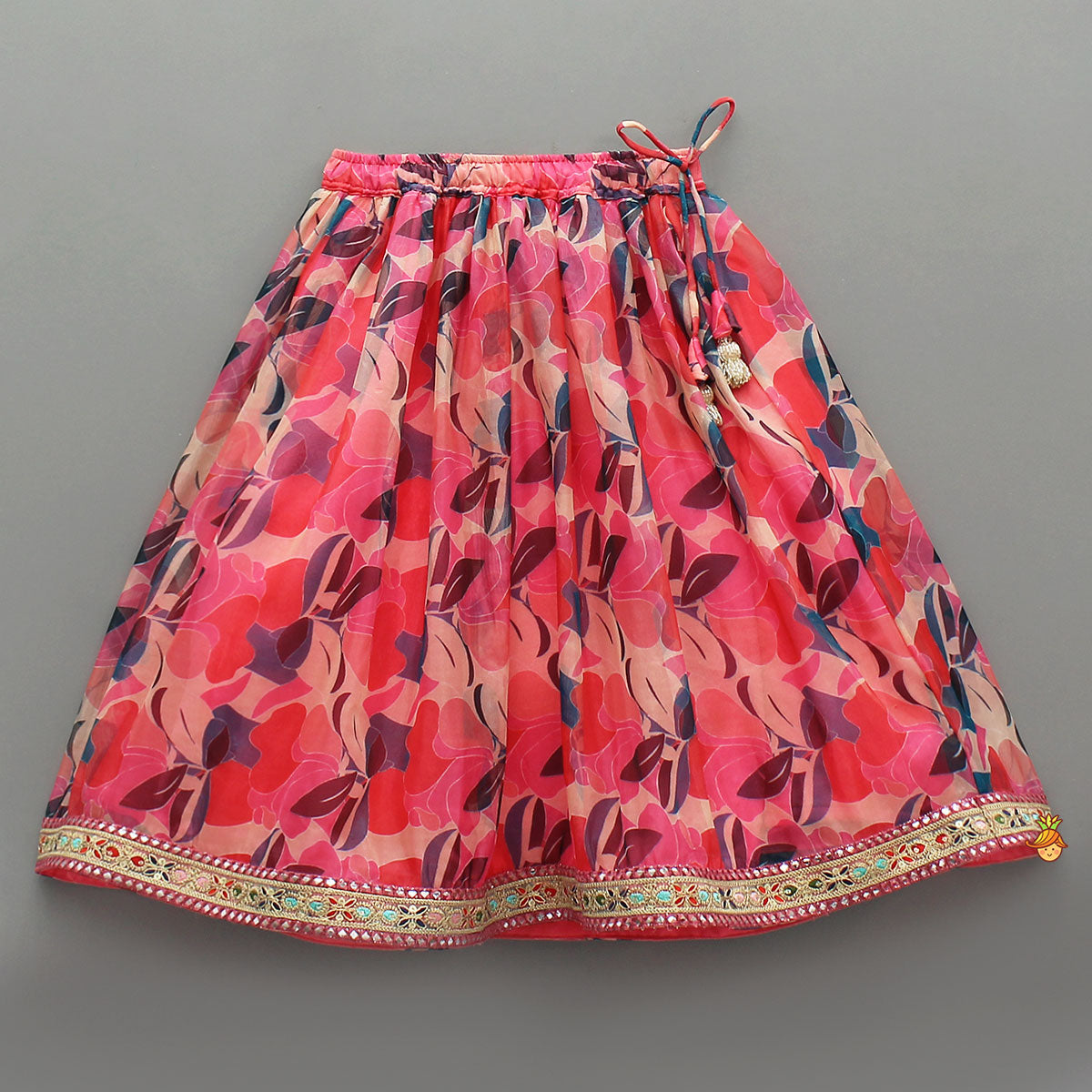 Pre Order: Criss-Cross Side Knot Detail Top With Lehenga