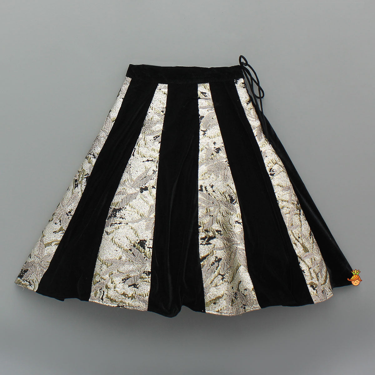 Pre Order: Halter Neck Fur Top And Gorgeous Dual-Tone Panelled Lehenga