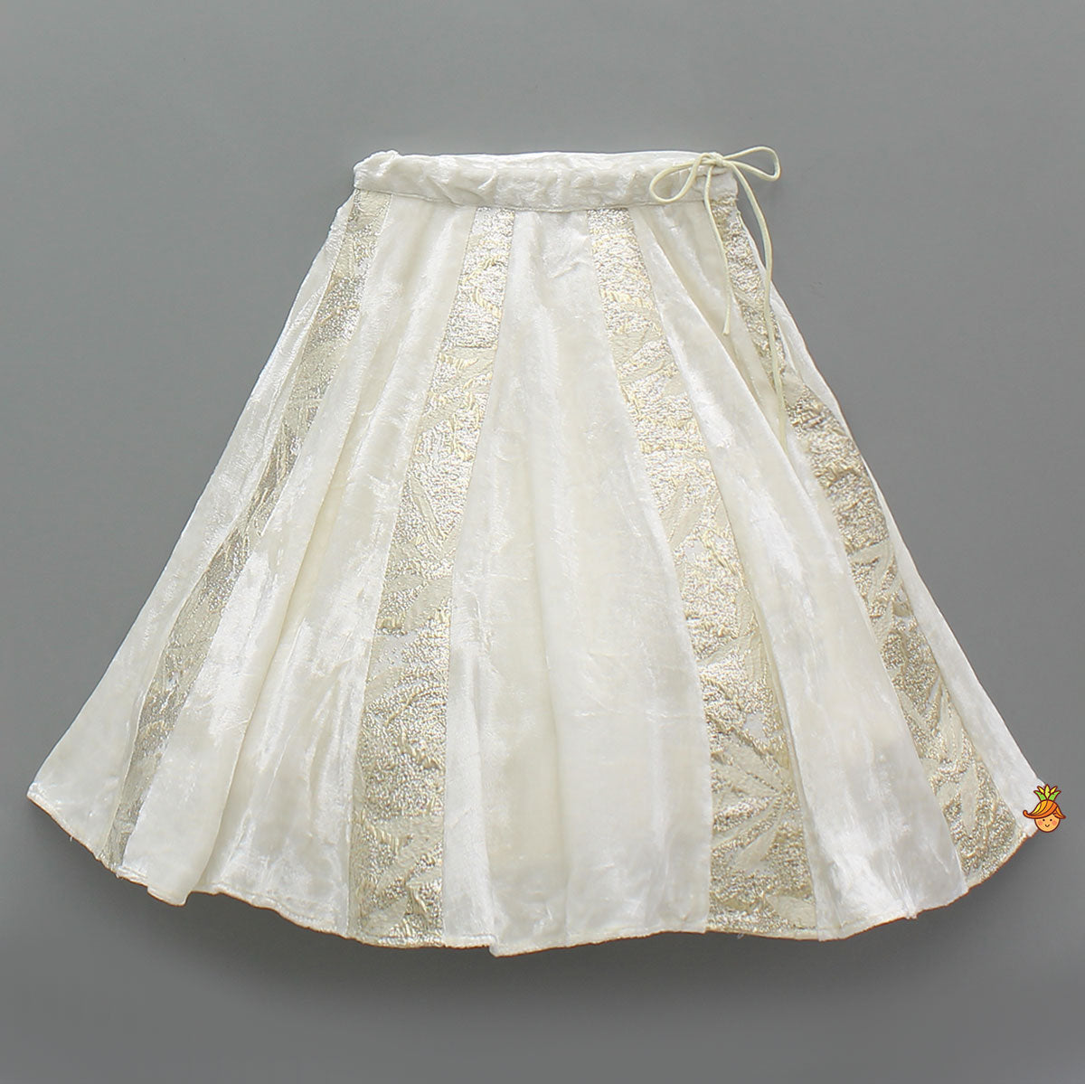 Pre Order: Halter Neck Fur Top And Gorgeous Panelled Lehenga