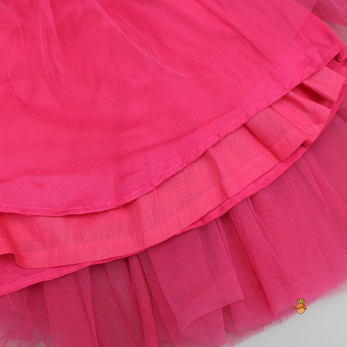 Pre Order: Animal Motif Embroidered Top And Net Lehenga With Matching Dupatta