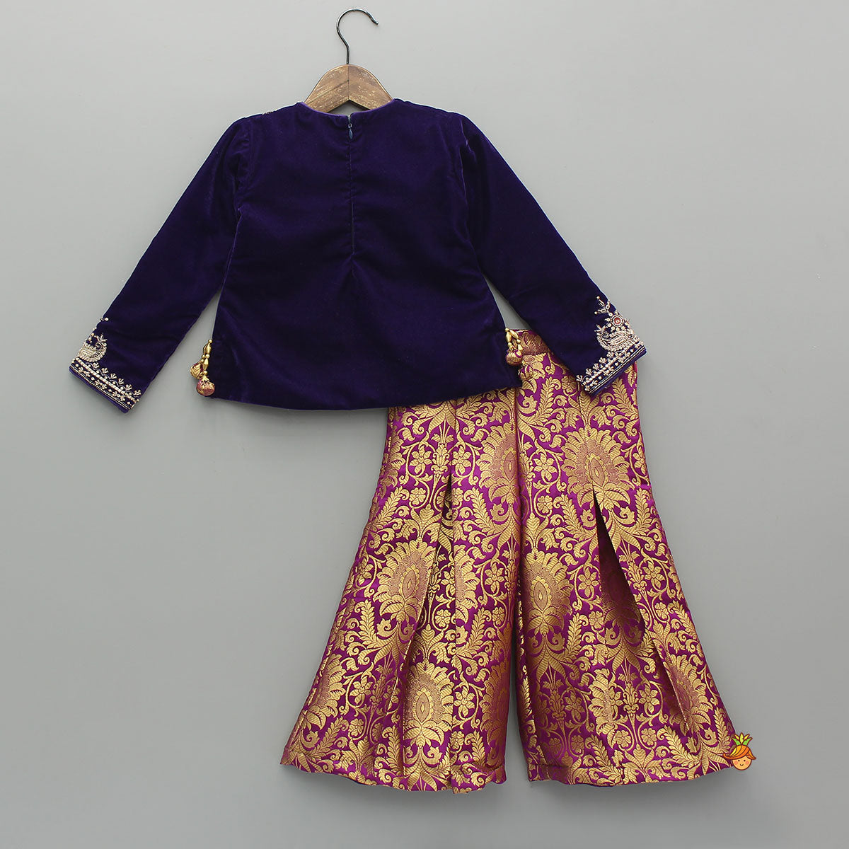 Pre Order: Velvet Top With Brocade Palazzo