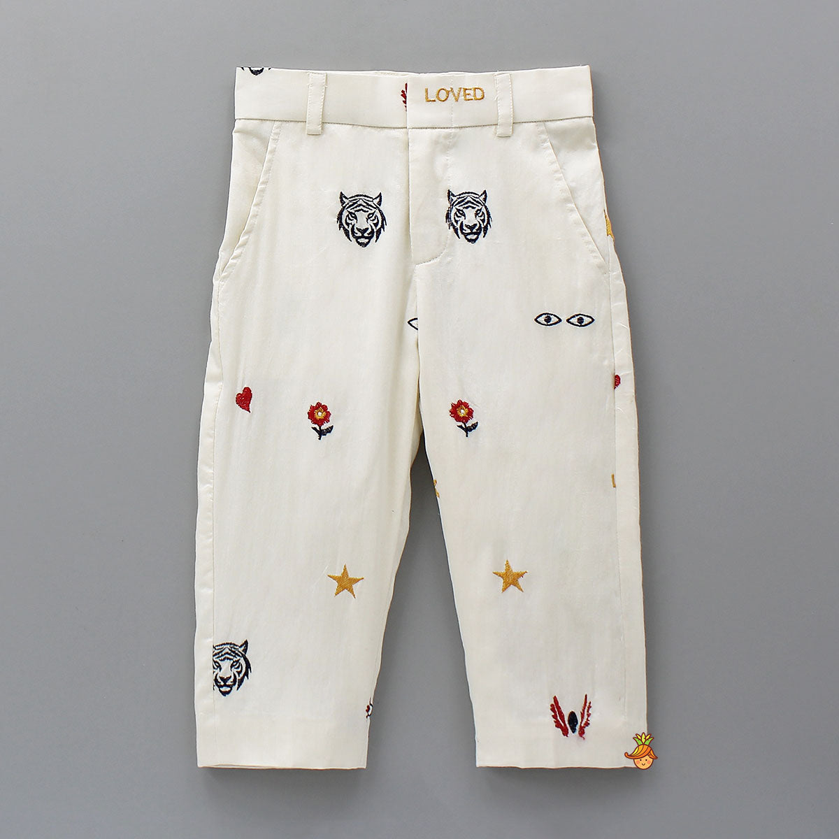 Pocket Detail Embroidered Blazer With Pant