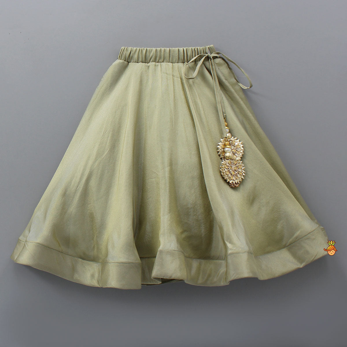 Pre Order: Ethnic Floral Printed And Embroidered Peplum Top With Lehenga