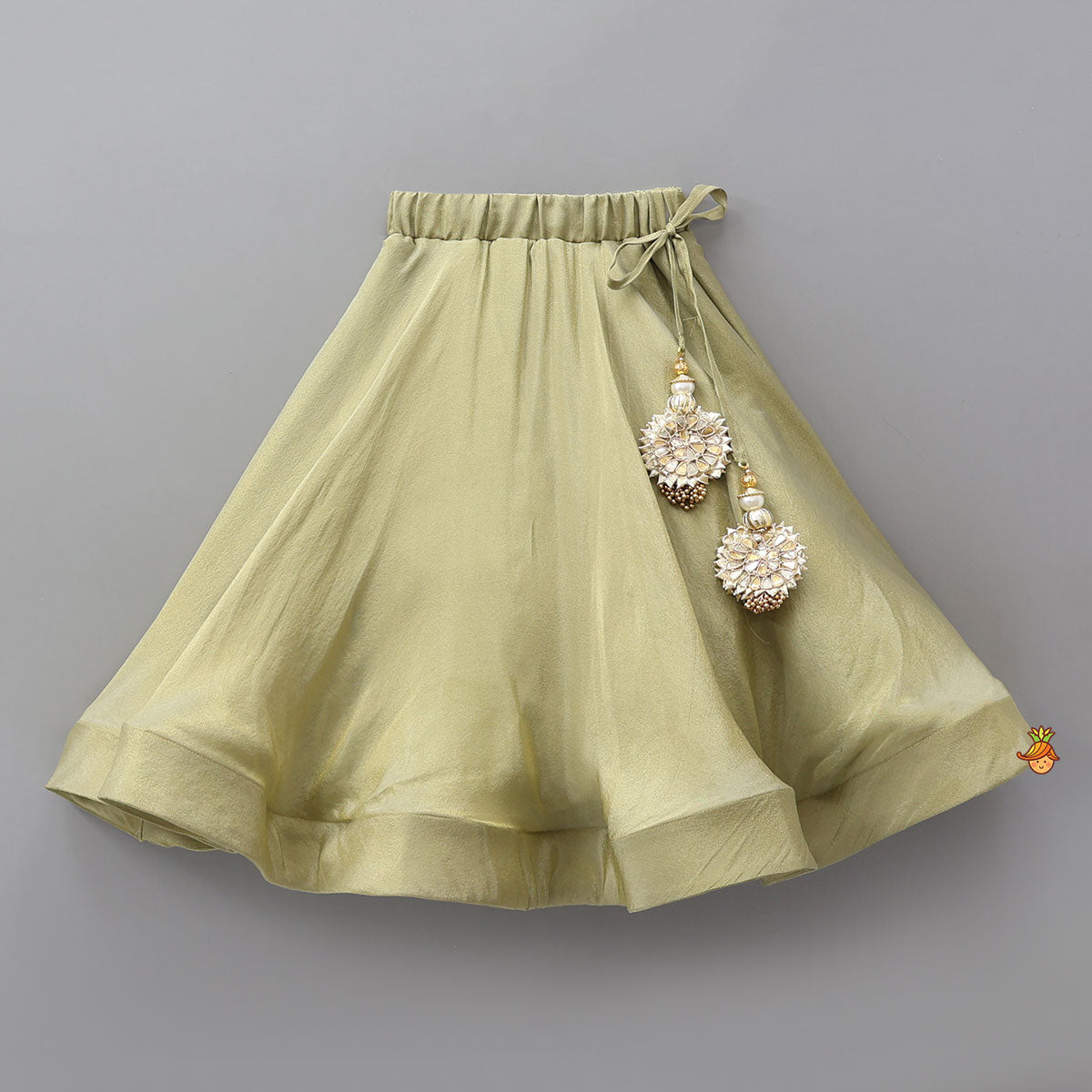 Pre Order: Ethnic Floral Printed And Embroidered Peplum Top With Lehenga