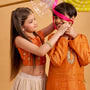 Shimmery Kurta With Embroidered Placket And Pyjama twinning model image 2