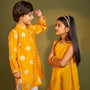 Front Open Ethnic Kurta And Pyjama twinning model image 4