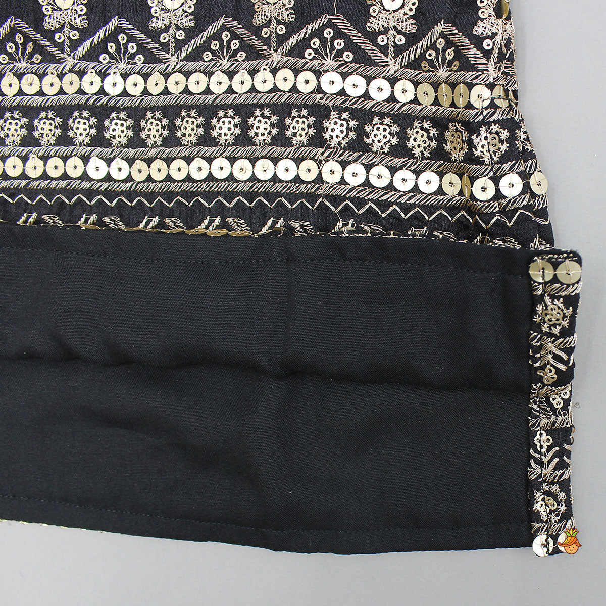 Sequins Embroidered Brocade Kurti And Palazzo