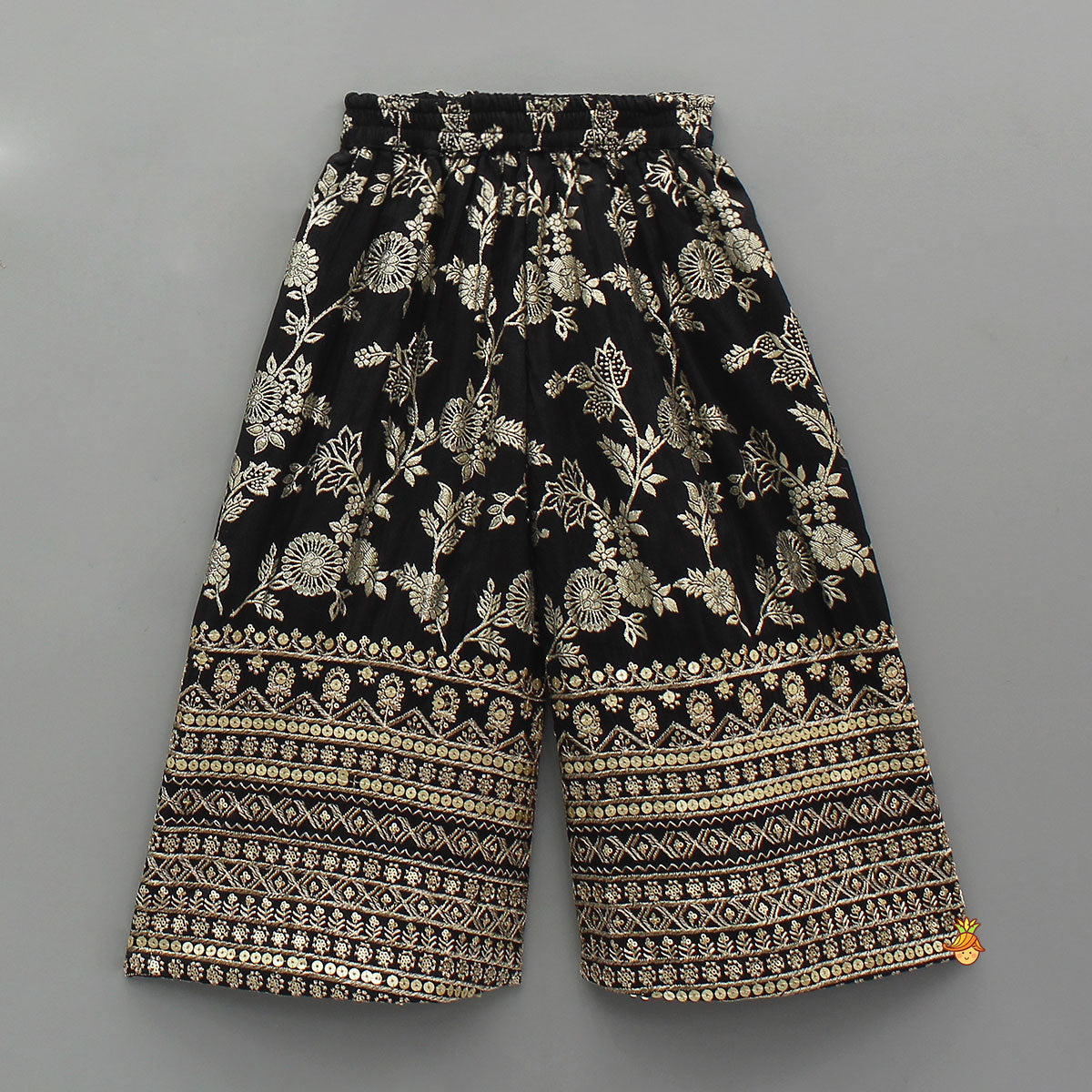 Sequins Embroidered Brocade Kurti And Palazzo