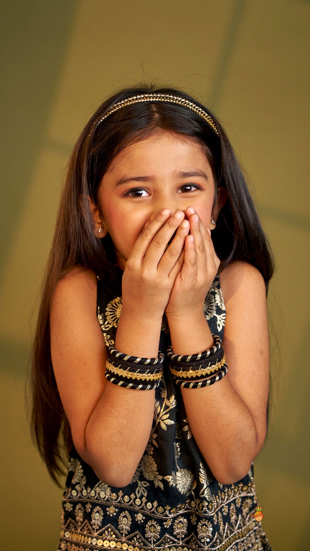 Sequins Embroidered Brocade Kurti And Palazzo