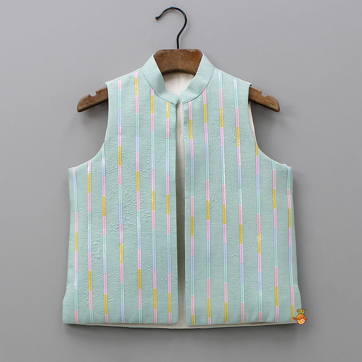 Pre Order: Ethnic Kurta With Lace Work Jacket And Pyjama