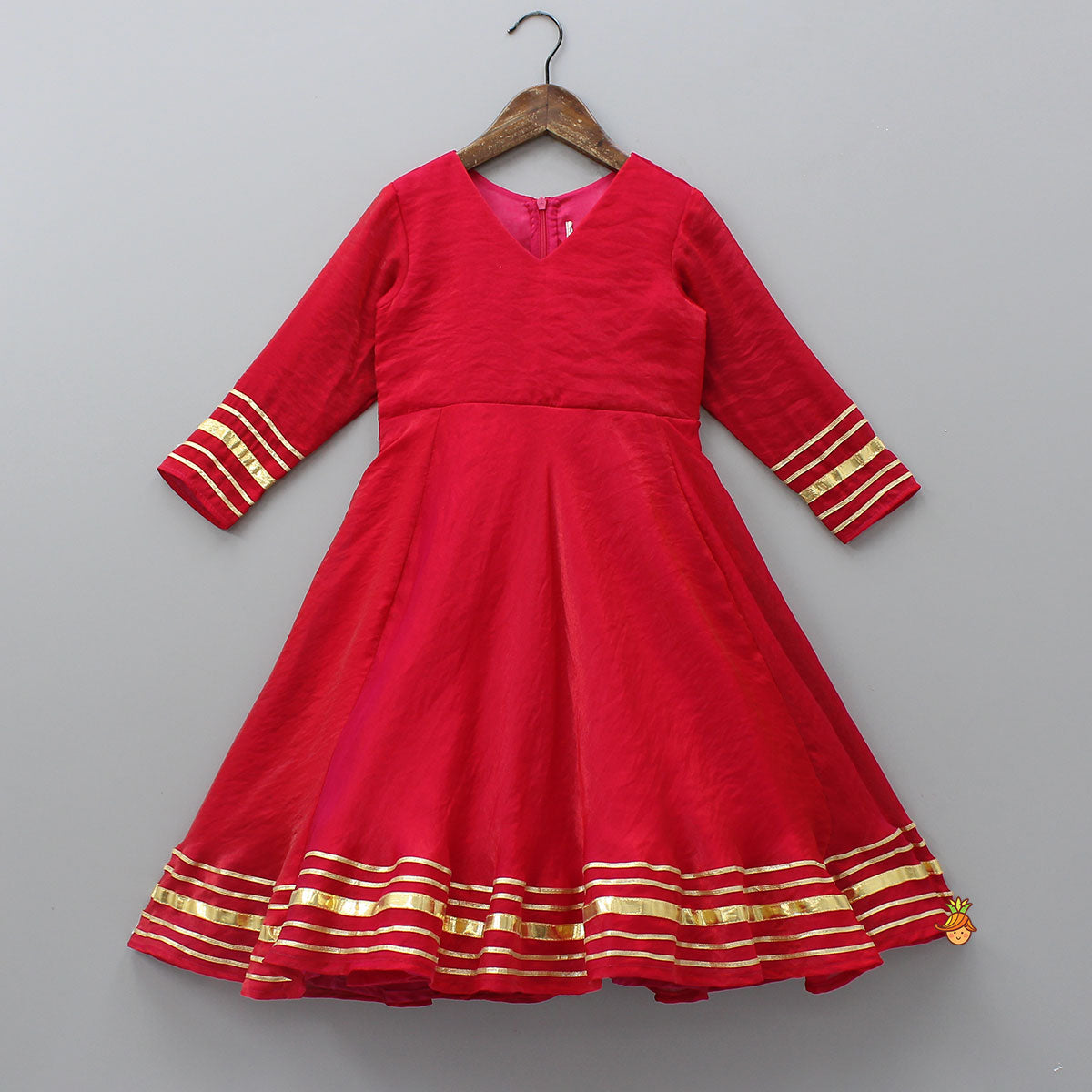 Pre Order: Side Knot Detailed Shiny Flared Anarkali