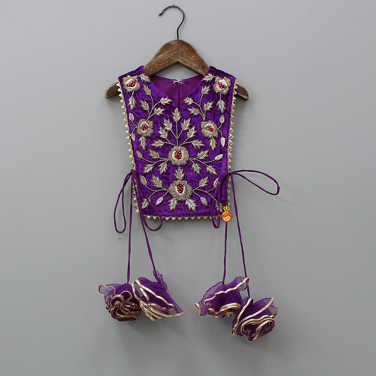 Pre Order: Side Knot Detailed Shiny Flared Anarkali