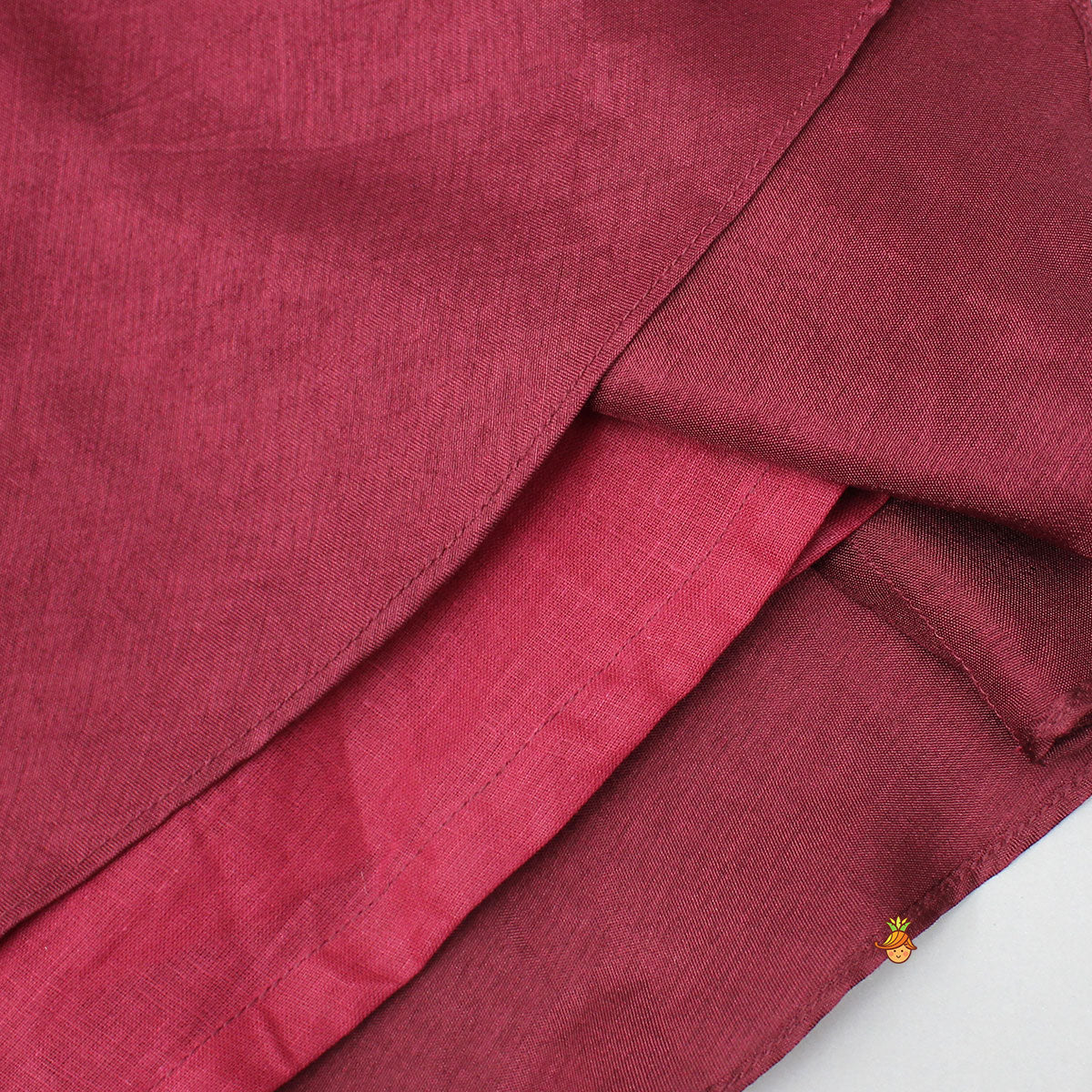 Pre Order: Zari Floral Embroidered Jacket-Style Top And Lehenga