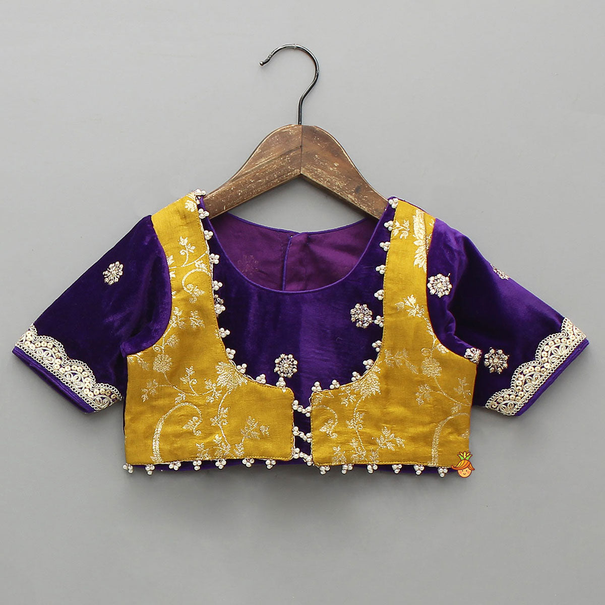 Pre Order: Stunning Velvet Jacket-Style Top With Embroidered Lehenga And Dupatta