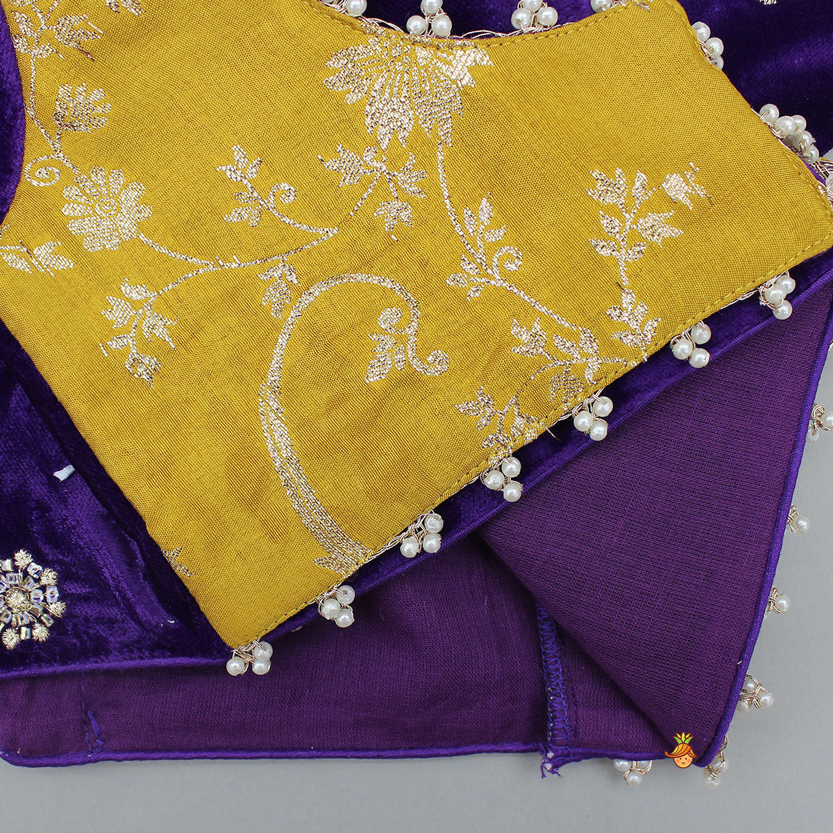 Pre Order: Stunning Velvet Jacket-Style Top With Embroidered Lehenga And Dupatta