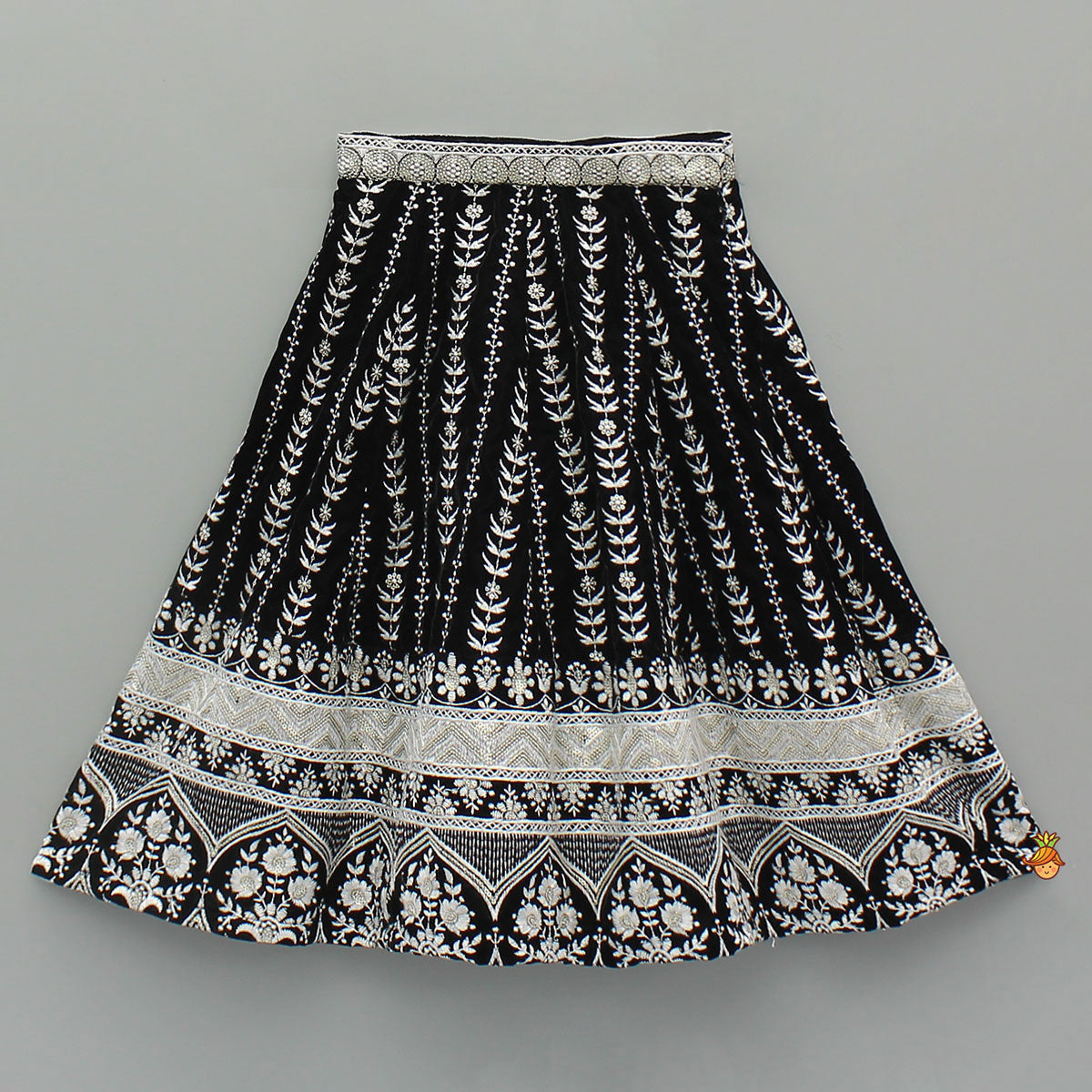 Pre Order: Gorgeous Top And Heavy Thread-Embroidered Velvet Lehenga With Matching Dupatta